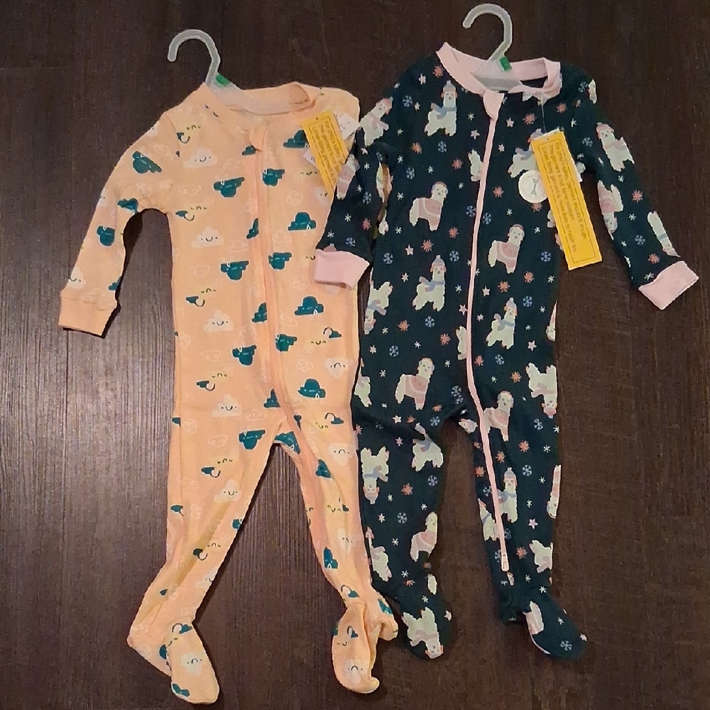 dip Kids Footies - Peach and Navy